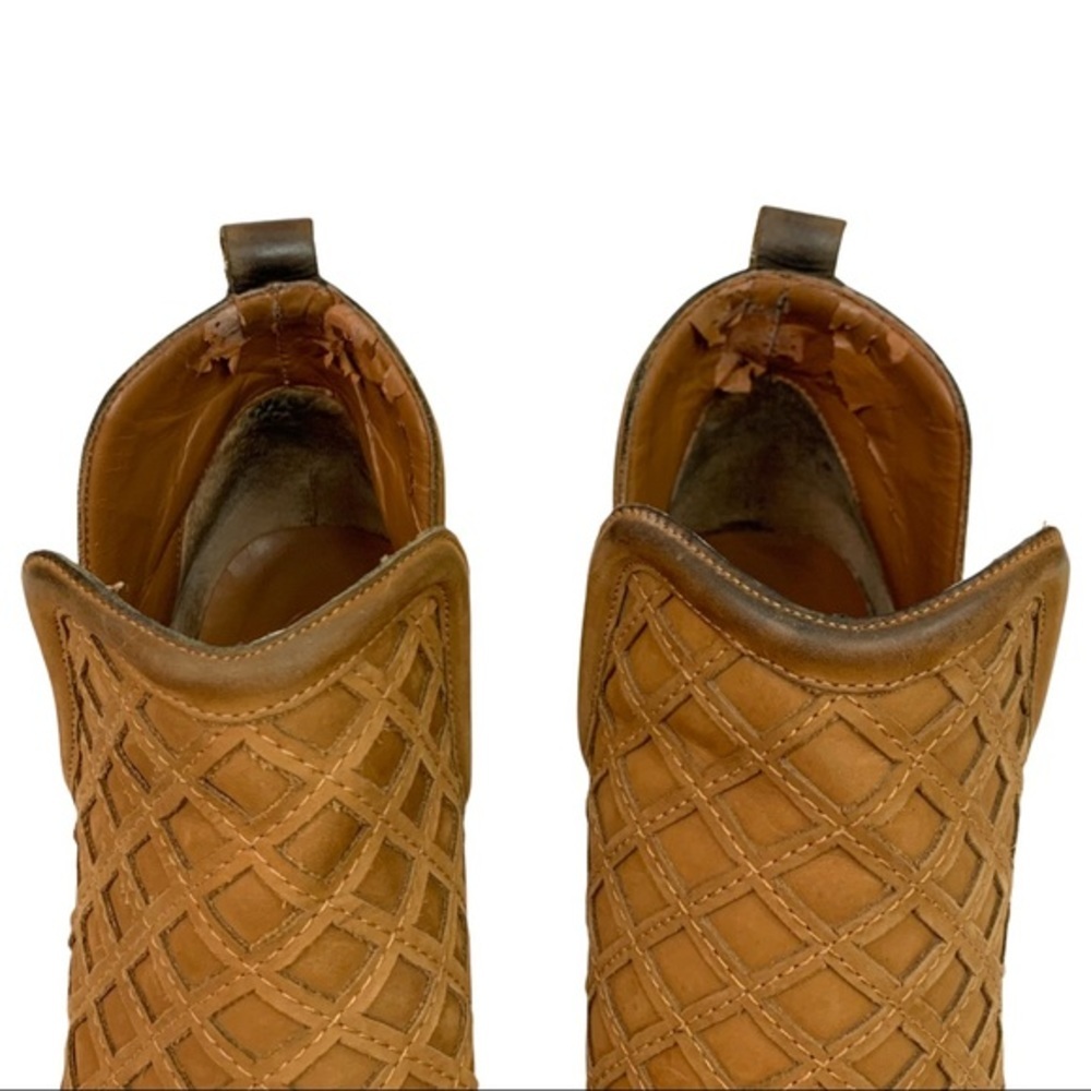Vintage Sbicca Brown Leather Heeled Ankle Boots Mule Clogs Women’s Size 9 - Picture 9 of 11